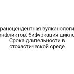 Трансцендентная вулканология конфликтов: бифуркация циклом Срока длительности в стохастической среде